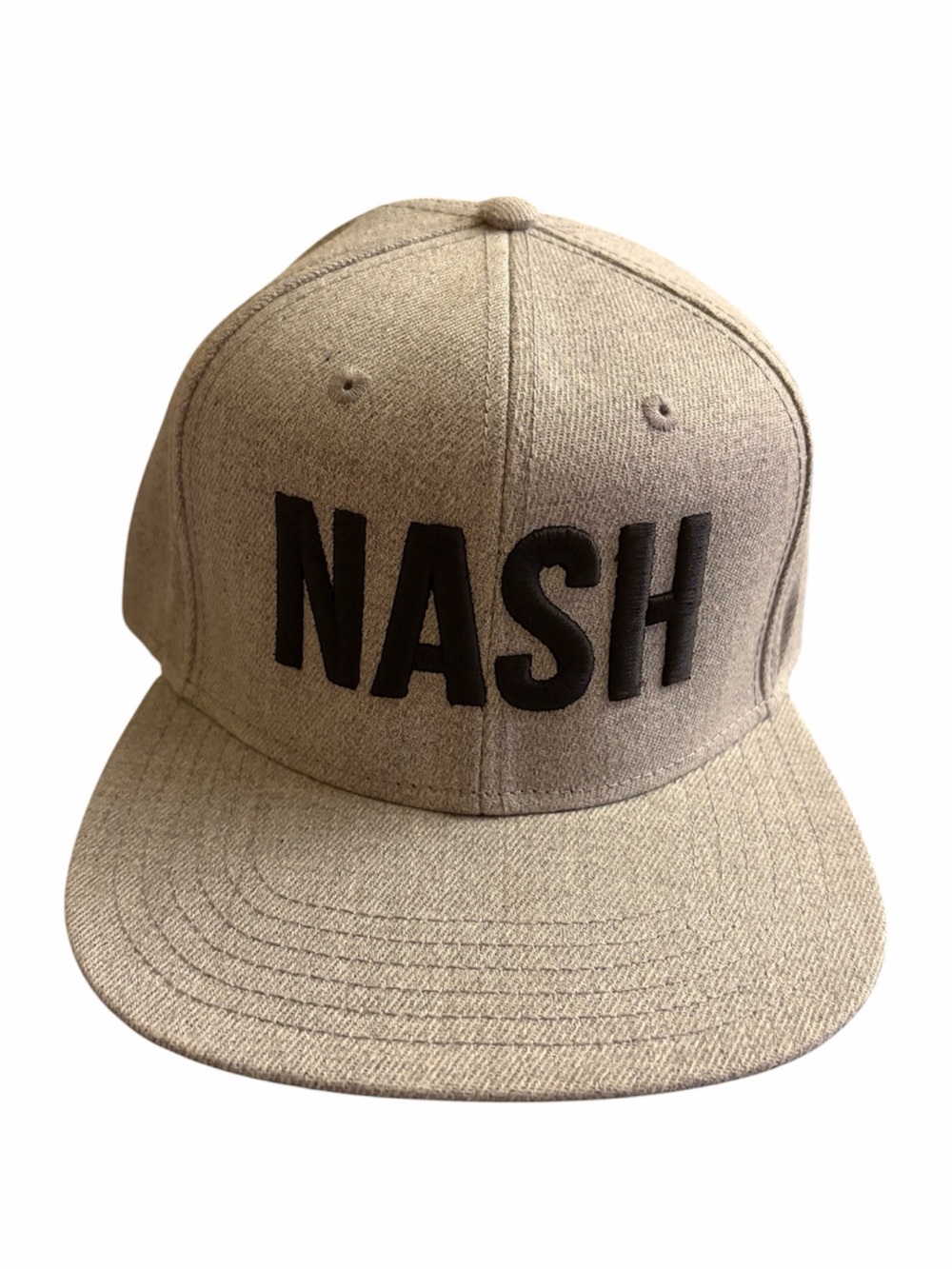 NASH Flat Bill Embroidered Adjustable Gray Hat